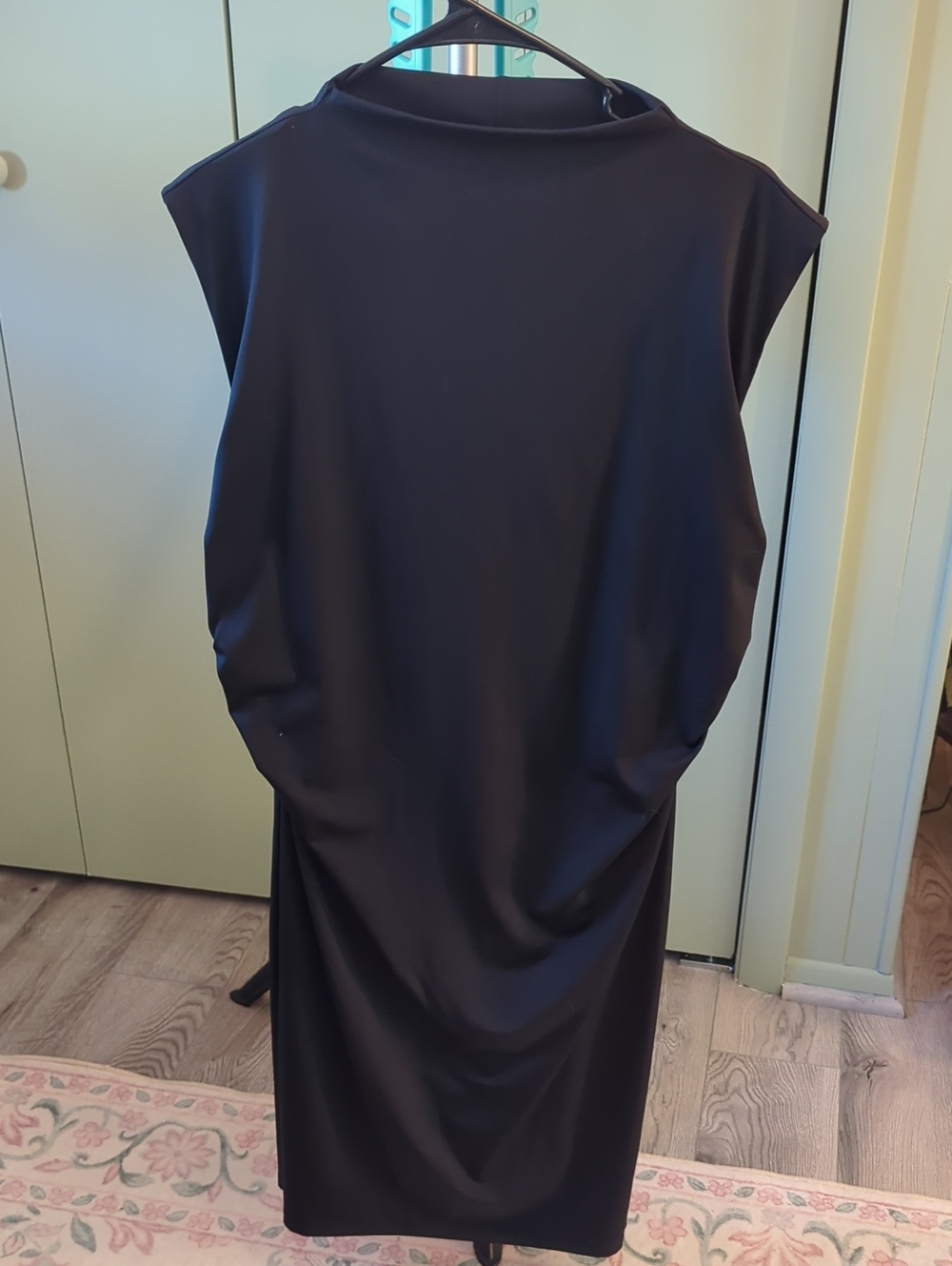 Nine West Black Sleeveless Midi Dress with Draped Details